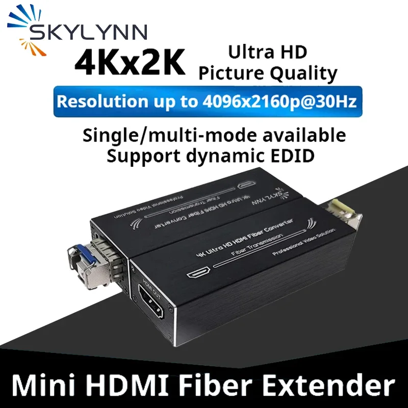 SKYLYNN 4k HDMI Video Optical Extender Ultra HD Uncompressed Lossless hdmi to Fiber Extender NIMI Customizable LOGO