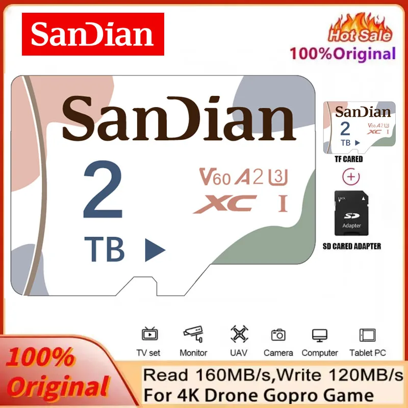 Cartão de memória para telefone e laptop, Cartão de memória, 512GB, 256GB, Classe 10, Micro TF, A1, Armazenamento móvel, mais novo, 1TB, 2TB, 1TB, 2022