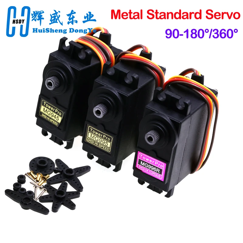 Servos numériques MG995 MG996R MG996 MG946 MG946R MG945 à engrenages métalliques pour modèle d'hélicoptère, bateau, pour Arduino UNO DIY