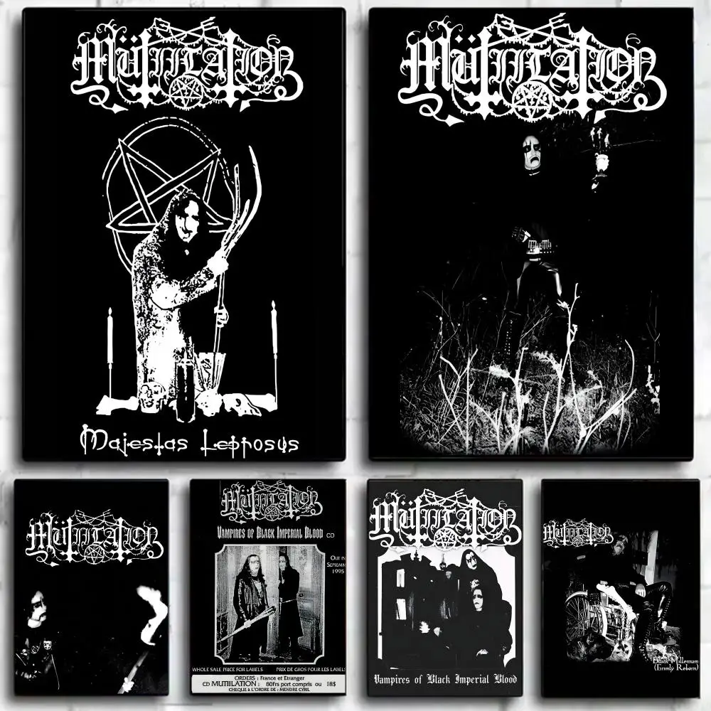 Dark Raw Black Metal M-Mutilation Poster Wall Art Print Poster Decorative Mural Home Decor Gift Unframed