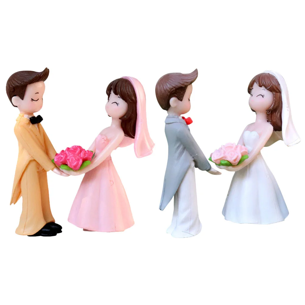 Romantic Wedding Decoration Memorial Gifts Bride Groom Statues Couples Small Crafts