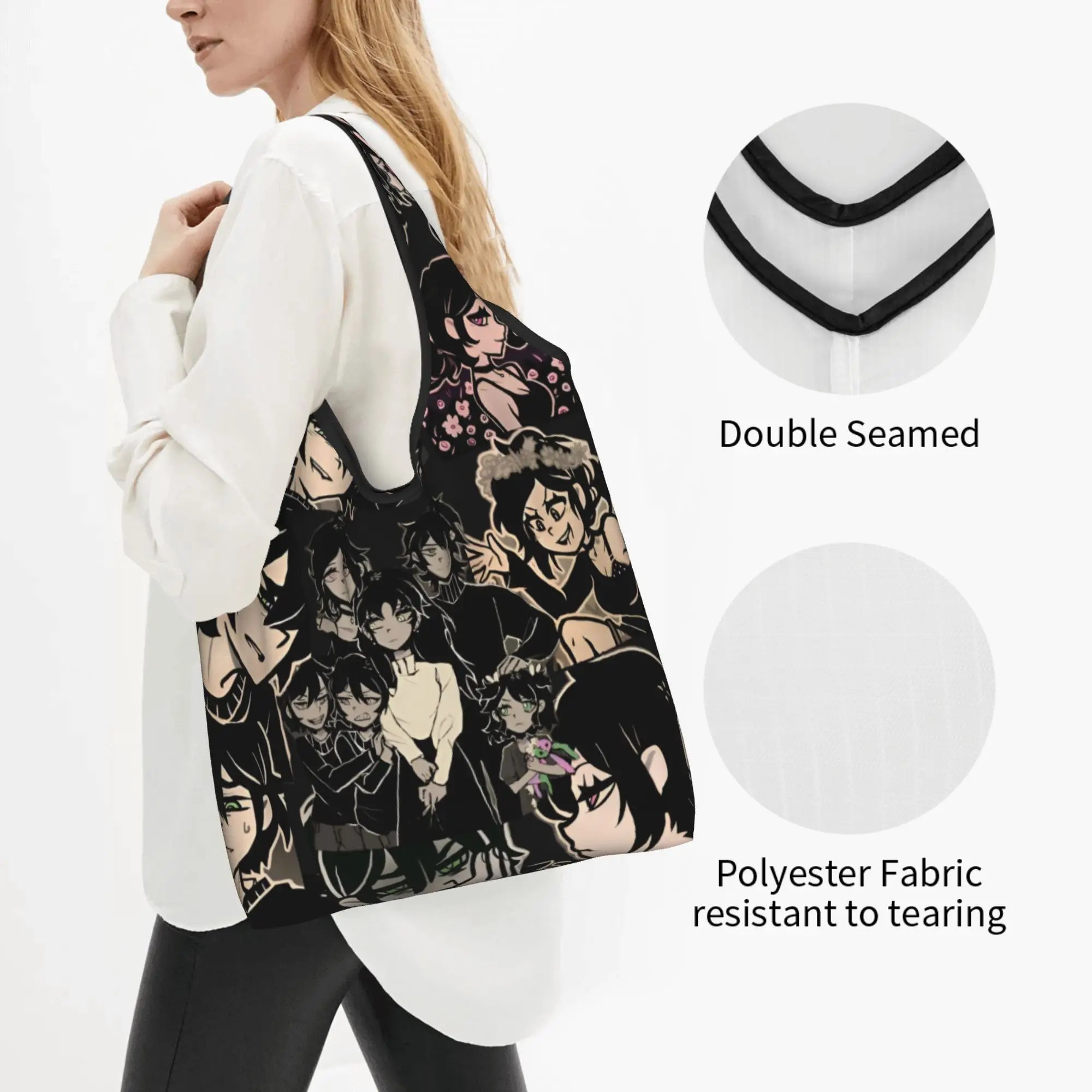 Anime A-Andys L-Leyleys Love Groceries Tote Shopping Bag Women Fashion Comic Shopper Shoulder Bag Large Capacity Handbags