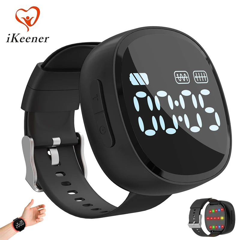 Wrist Watch Therapy Device Low Frequency 450nm 650nm Red Blue Pulse Treatment Rhinitis Diabetes Blood Circulation