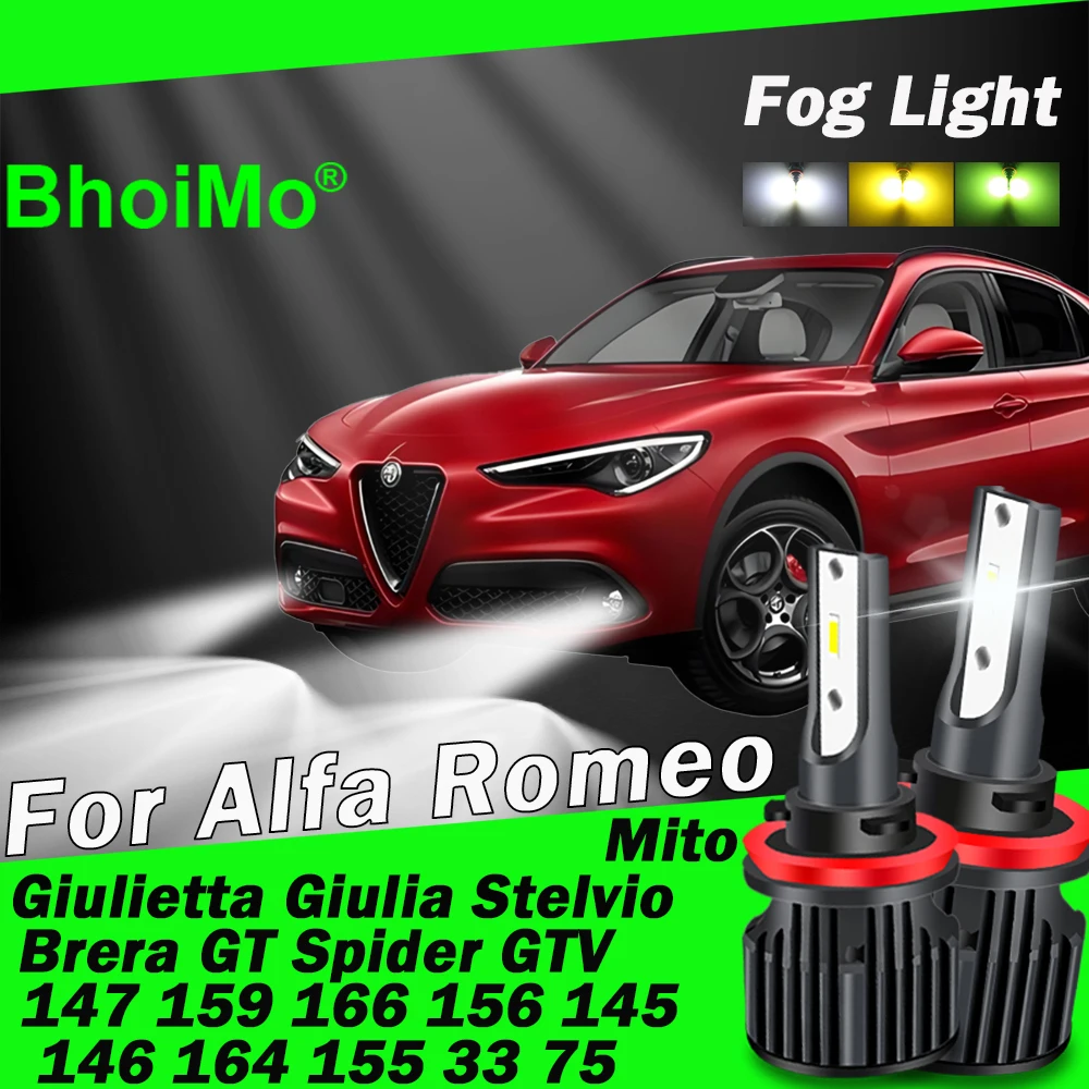 For Alfa Romeo Giulietta Giulia Stelvio Led Front Fog Light Lamp Mito 147 159 Brera GT Spider 166 156 GTV 145 146 164 155 33 75