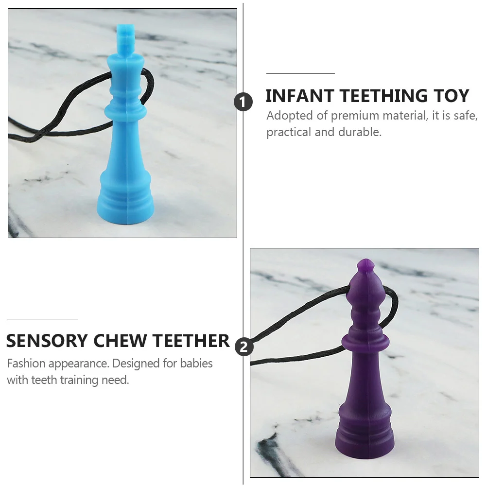 

4 шт., детские жевательные подвески, прорезыватель в форме шахмат, безопасный, практичный, прочный, модный дизайн, разделитель, жевательные пальцы, одежда для укрепления