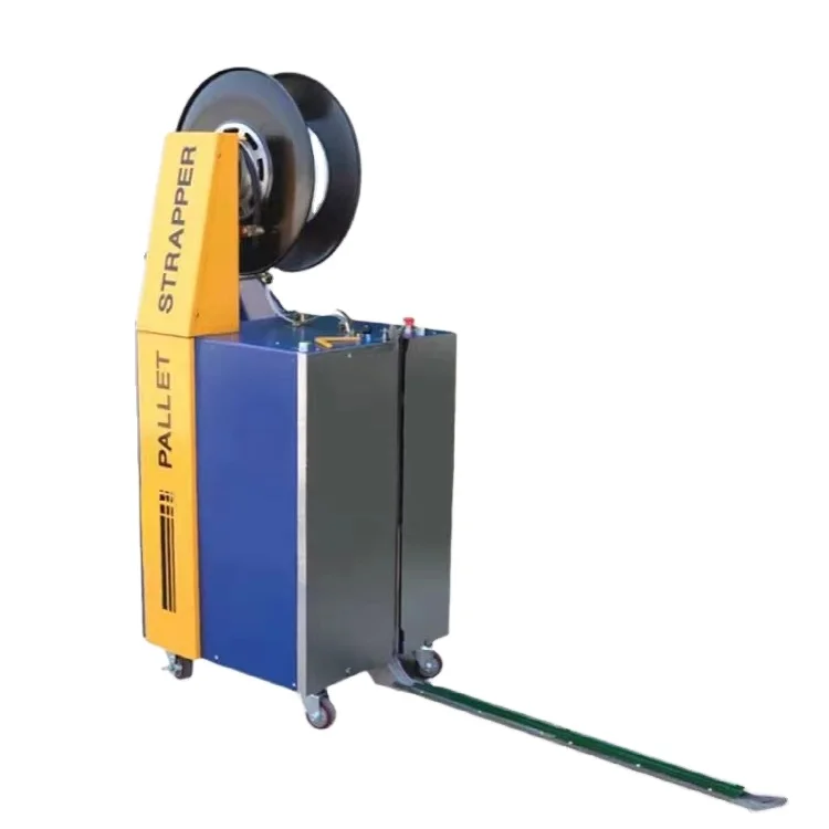 Semi Automatic Probe Tape Feeding Bundling Pallet Strapping Machine With Pp Belt