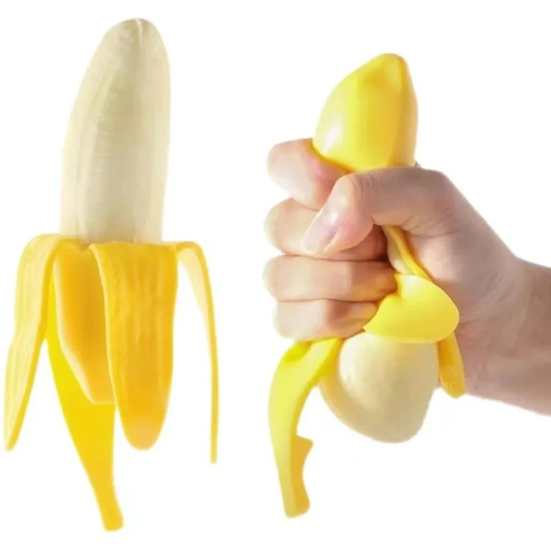 

Cute Fruit Squishy Stress Balls Fidget Sensory Toy Squeeze Stress Relief Hand Toy Anti-Anxiety Banana Stretchy Slow Rising Toy