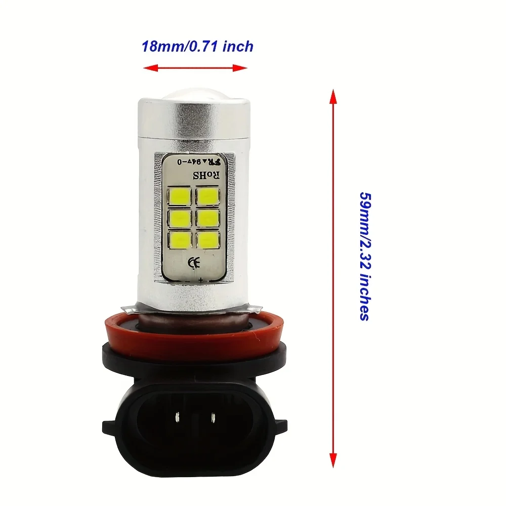 2 LED الضباب الخفيف سيارة H8 H11 H16JP 21smd 2835 رقاقة ضوء لمبة، 12 فولت النهار الجري الخفيف و DRL، إدراج جاهز للاستخدام،