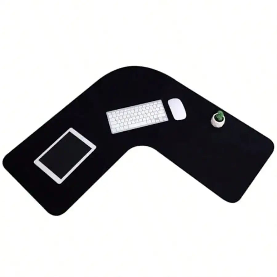 

L Shaped Desk Mat Corner Mouse Pad Waterproof Large Rubber Corner Desk Mat for Office Home L Shaped Curved Keyboard Pad Gami