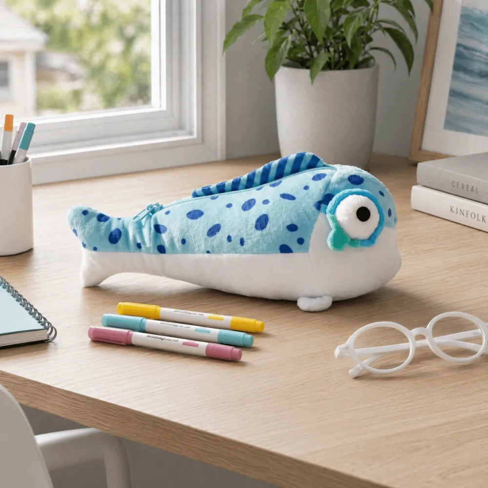 Cute Cartoon Fish Pencil Case Large Capacity Stationery Storage Bag Pen Box Gifts