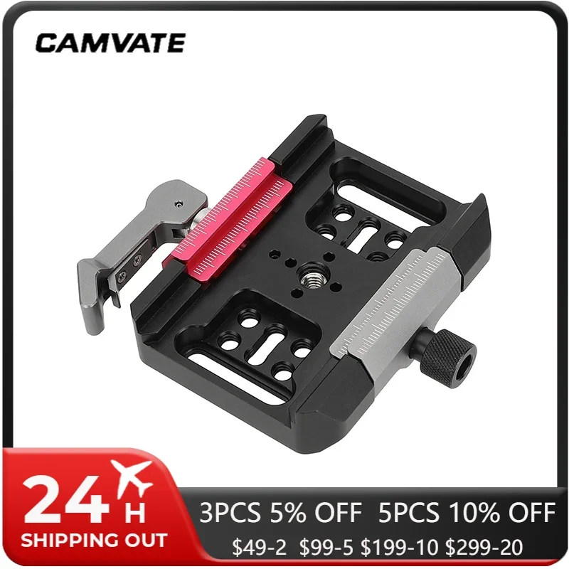 CAMVATE Arca-type Quick Release Clamp Manfrotto Baseplate For DSLR Camera Cage, Gimbal and 577/ 501/ 504/ 701 Tripods BallHead