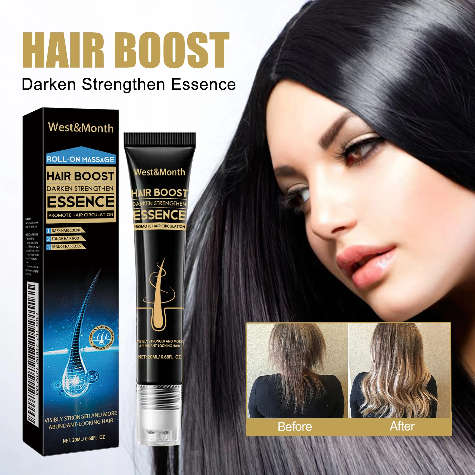 Hair Growth Essential Loss Regrowth Treatment Strengthens Hair Nourishes Scalp Light Weight Non Greasy Improve Scalp Circulation