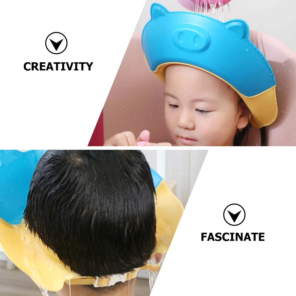 

Детская шапочка для шампуня, предотвращение потока спины, регулируемая водонепроницаемая шапочка для душа, защитная шапочка для мытья волос, аксессуары для детского купания