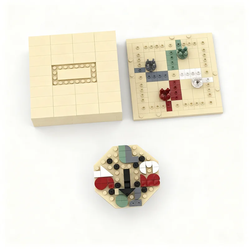 213 قطعة MOC والعتاد ألعاب الطاولة الألغاز المجهر Parcheesi نموذج اللبنات الهندسة المعمارية هدايا عيد الميلاد لعبة التعليم
