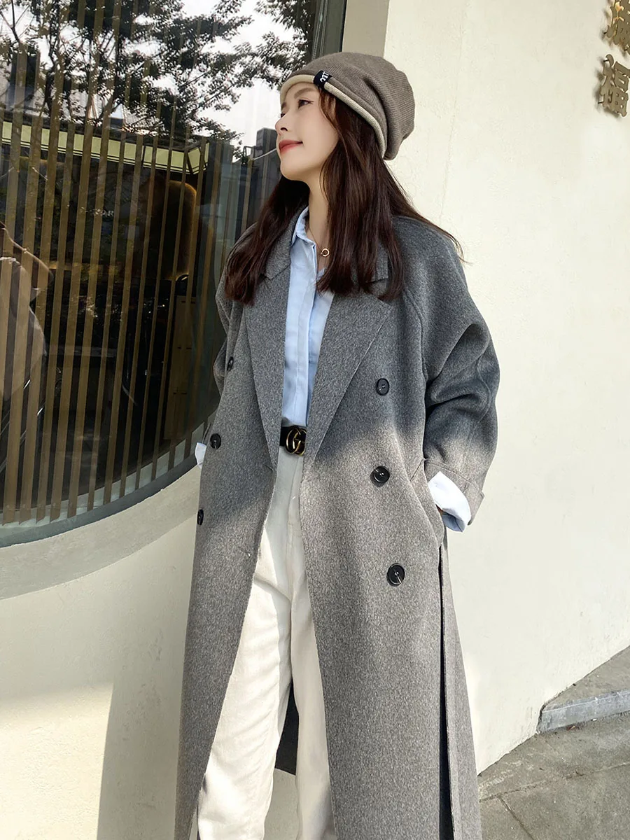 

Double-Sided Camere Coat Women's Mid-Length Korean Sle Gentle Wind Woolen Jaet Autumn Winter New Arrival Straight Cut