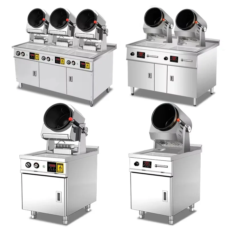 

Restaurant Kitchen Automatic Rotating Fried Rice Stir Fry Wok Cooking Food Machine Cook Rotational Cooker Equipment