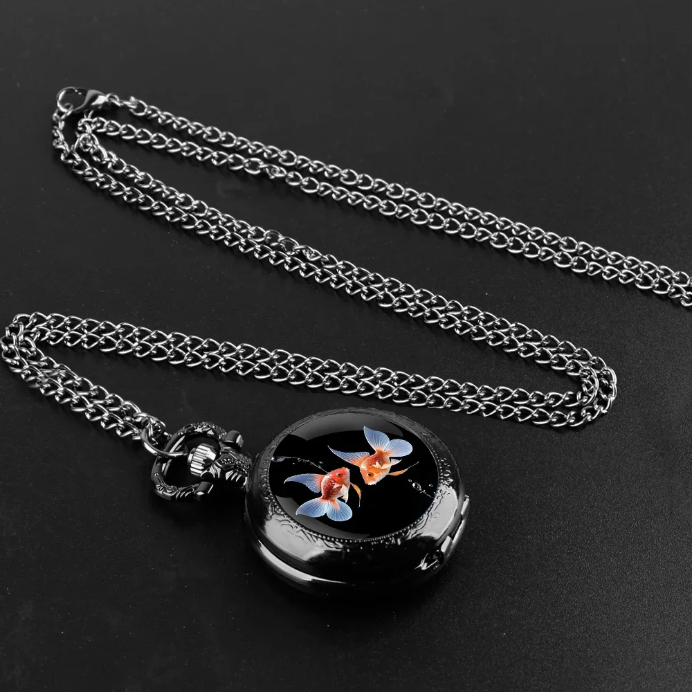 هدية رائعة ذهبية زجاج قبة ساعة جيب كوارتز خمر ملحق قلادة ساعة للرجال النساء Relojes De Bolsillo