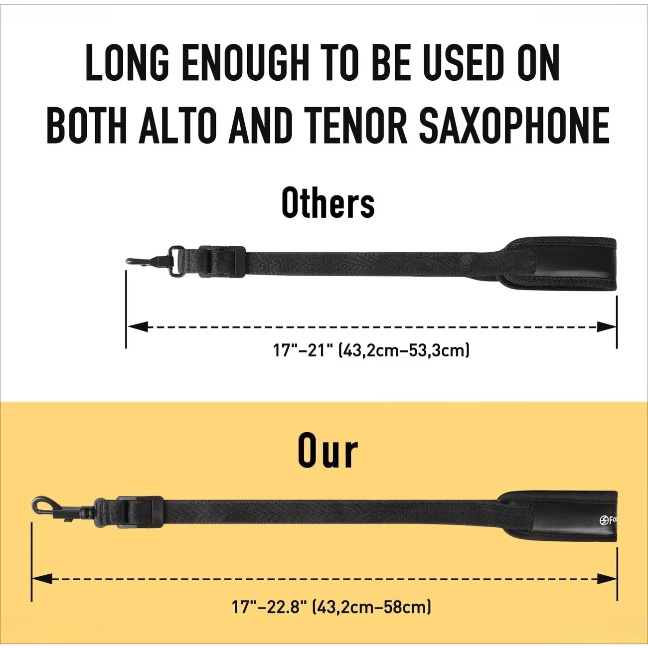 

Saxophone Neck Strap with Pad, Padded Sax Strap for Alto Tenor Bass Sax, Clarinet Harness, Comfortable Shoulder Strap