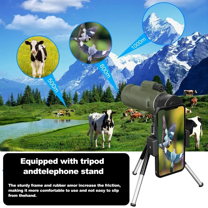 Imagem -03 - Telescópio Zoom Portátil hd 5000m Folding Longa Distância Mini Telescópio Poderoso para Caça Esportes Outdoor Camping Travel 80x100