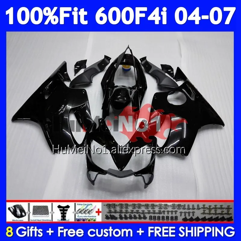 Injection Body For HONDA CBR600 CBR 600 F4i 600F4i 35No.108 CBR600F4i 04 05 06 07 600CC 2004 2005 ALL Black 2006 2007 Fairing