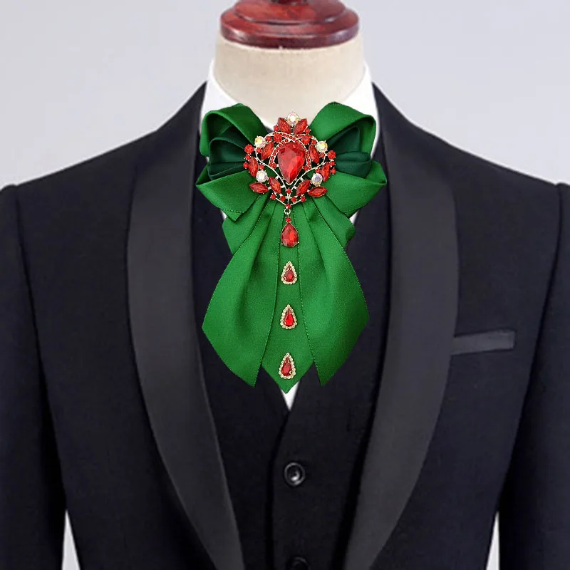 

New Original Luxury Jewelry Men's Tie Business Banquet Suit Collar Flower Brooch Groom Groomsman Bow High-end Handmade Gift