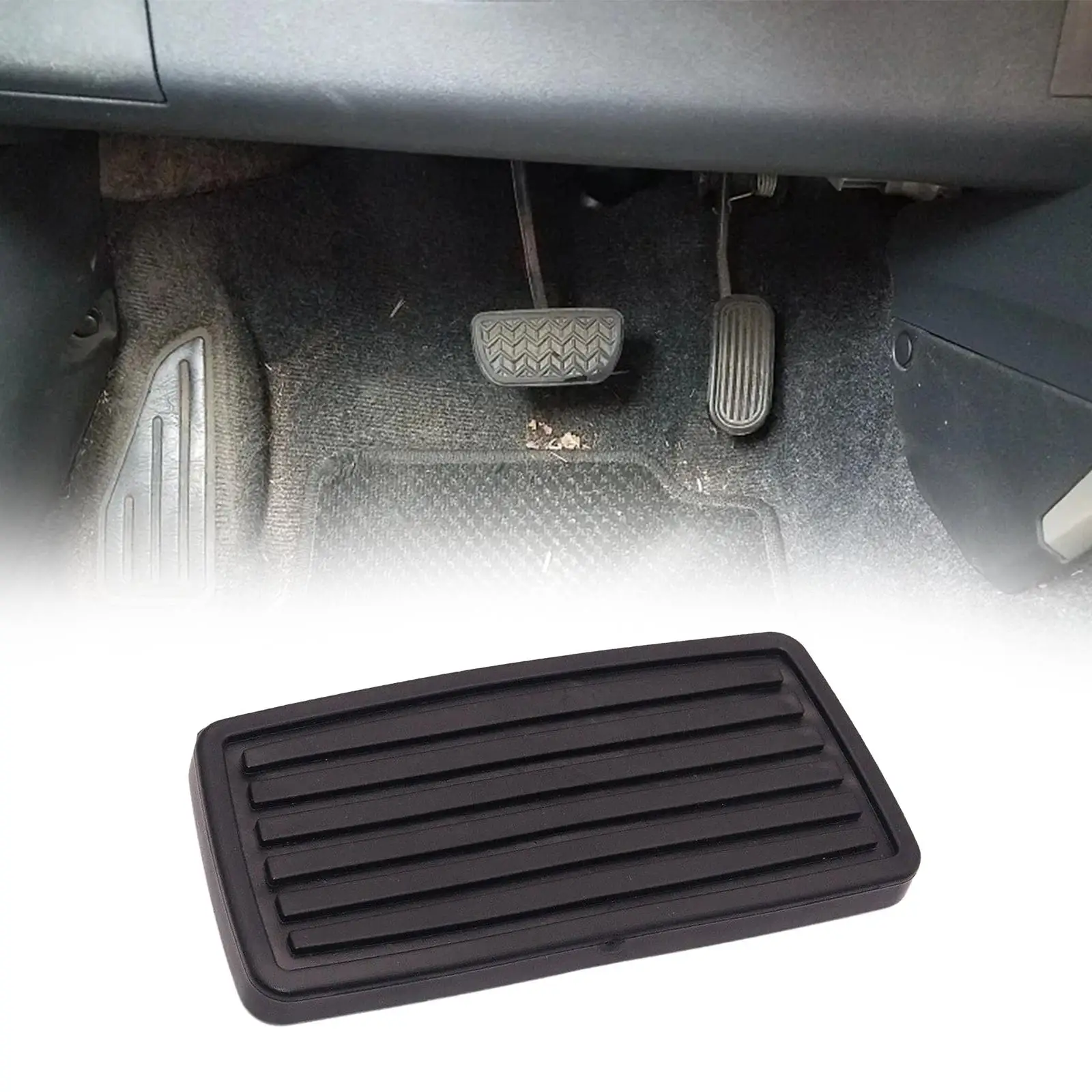 Black Rubber Brake Pedal Pad Cover Wear Resistant Car Pedal Accessory for Peugeot 206 and Daily Commuting