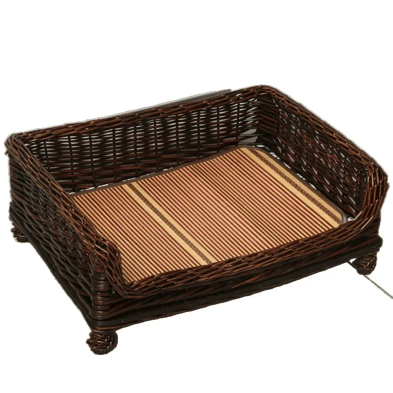 Rattan kennel Moisture-proof dog bed Off the ground Universal dog delivery room Summer cat nest