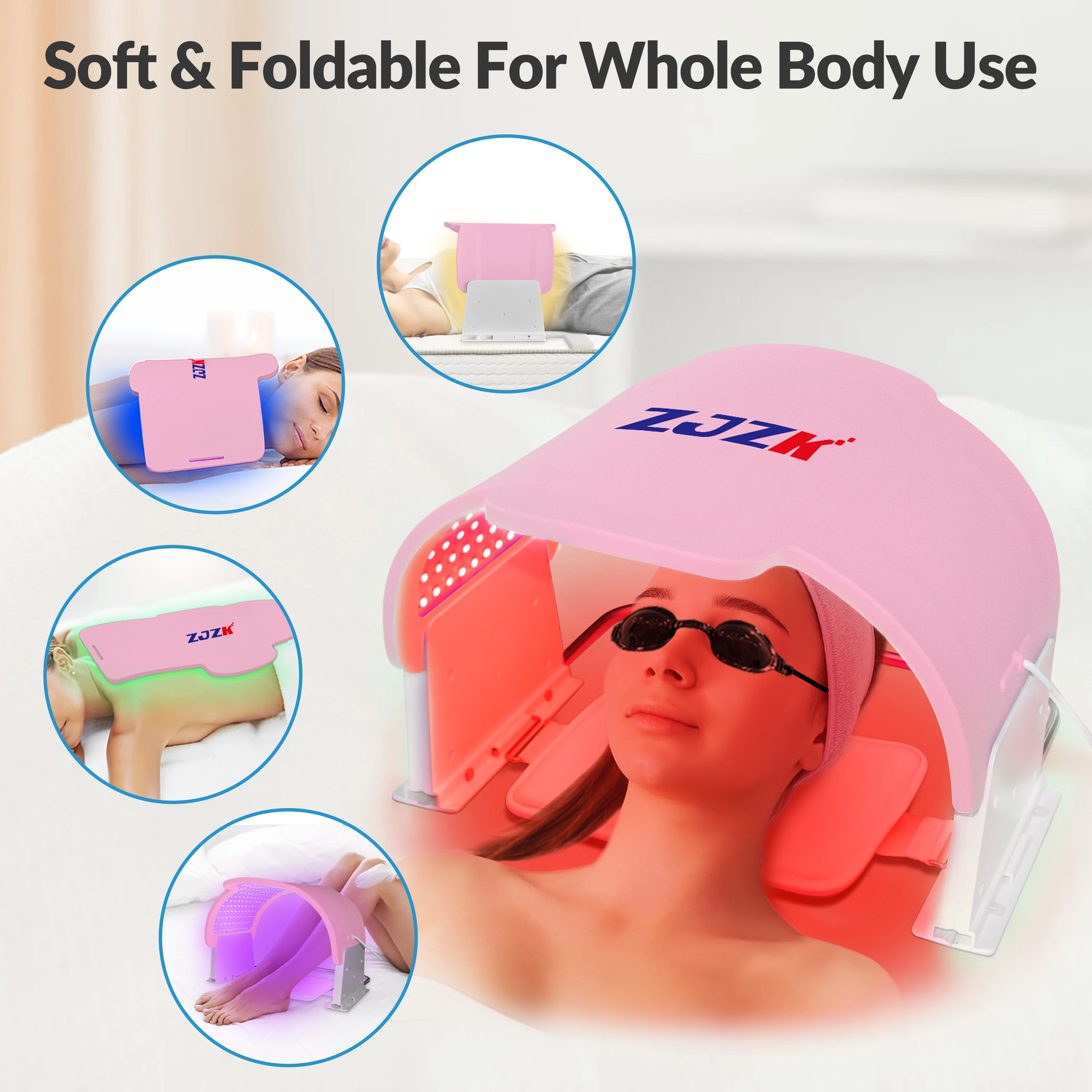 

ZJZK Led Therapy Tool 660nm Mask Phototherapy Facial 850nmx330chips+940nmx330chips Red Light Therapy For Face Mask Anti-Acne