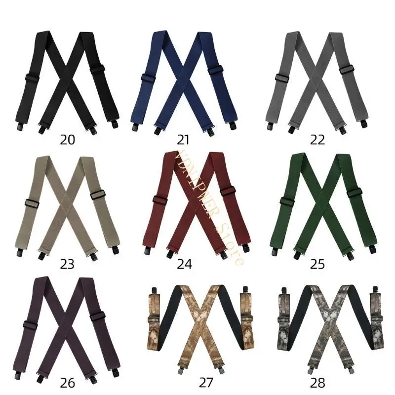 حمالات الرجال المرنة عالية للسروال 4 مشبك حزام مرنة دعامة للعمل D08E