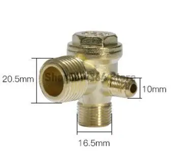 Air Compressor Check Valve 90 Degree Male Threaded Brass 20.5x16.5x10mm G1/8