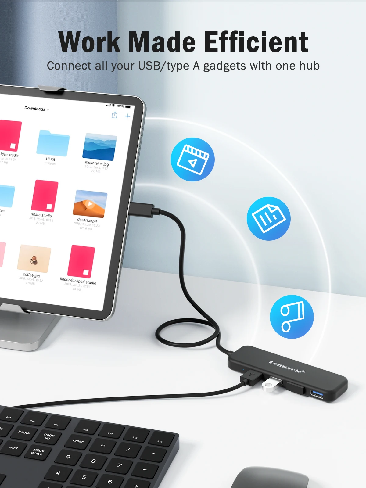 Lemorele USB 3.0 HUB 4 in 1 Type C Adapter 4 Ports Slot USB C Hub USB Hub 3.0 High Speed For Laptop Windows Mac