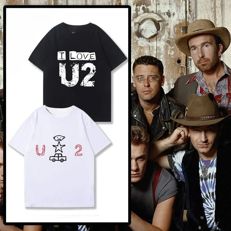 

The U2 Irish Rock Band's Short-sleeved Men and Women's Summer Pure Cotton Alternative Pop Rock Casual Wear Trend