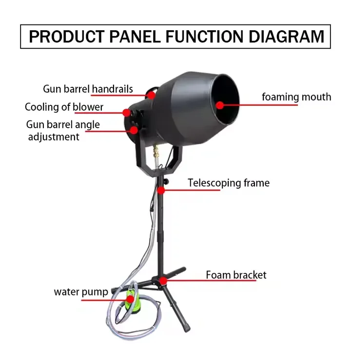 1500W Foam Machine Party Outdoor Park Swimming Pool Party Plastic Spray Foam Cannon Machine Party