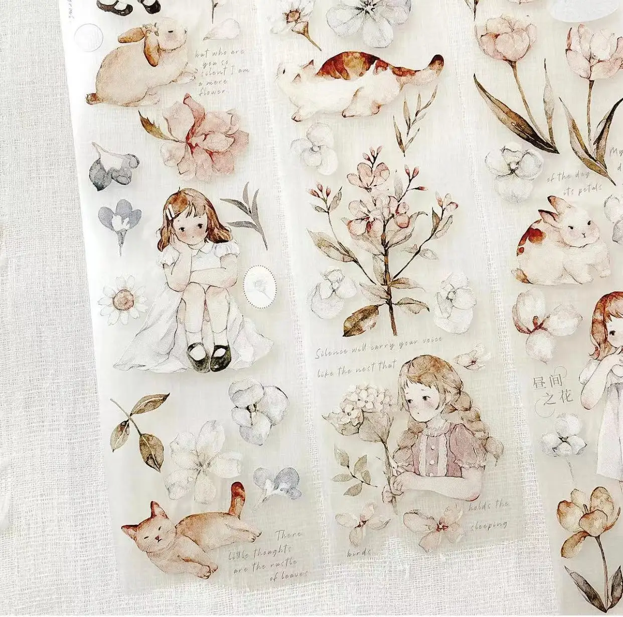 1 حلقة النمش الشاي المجلد 3 فتاة الغابات الصيف المطر الوقت الأزهار اشي PET الشريط مخطط DIY بها بنفسك سكرابوكينغ خطة الزخرفية ملصق