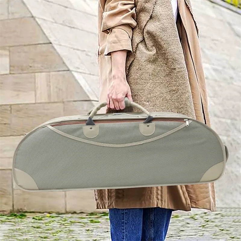 4/4 Half-moon Waist Violin Case Portable Shoulders Lightweight Drop-proof Grayish Green Violin Box Stringed Instruments Parts