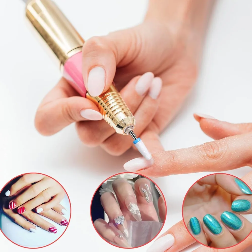 10 stuks 3/32 "keramische nagelboren 2,35 mm roestvrijstalen schacht professionele acrylvijl boor nagel keramische polish hoofd