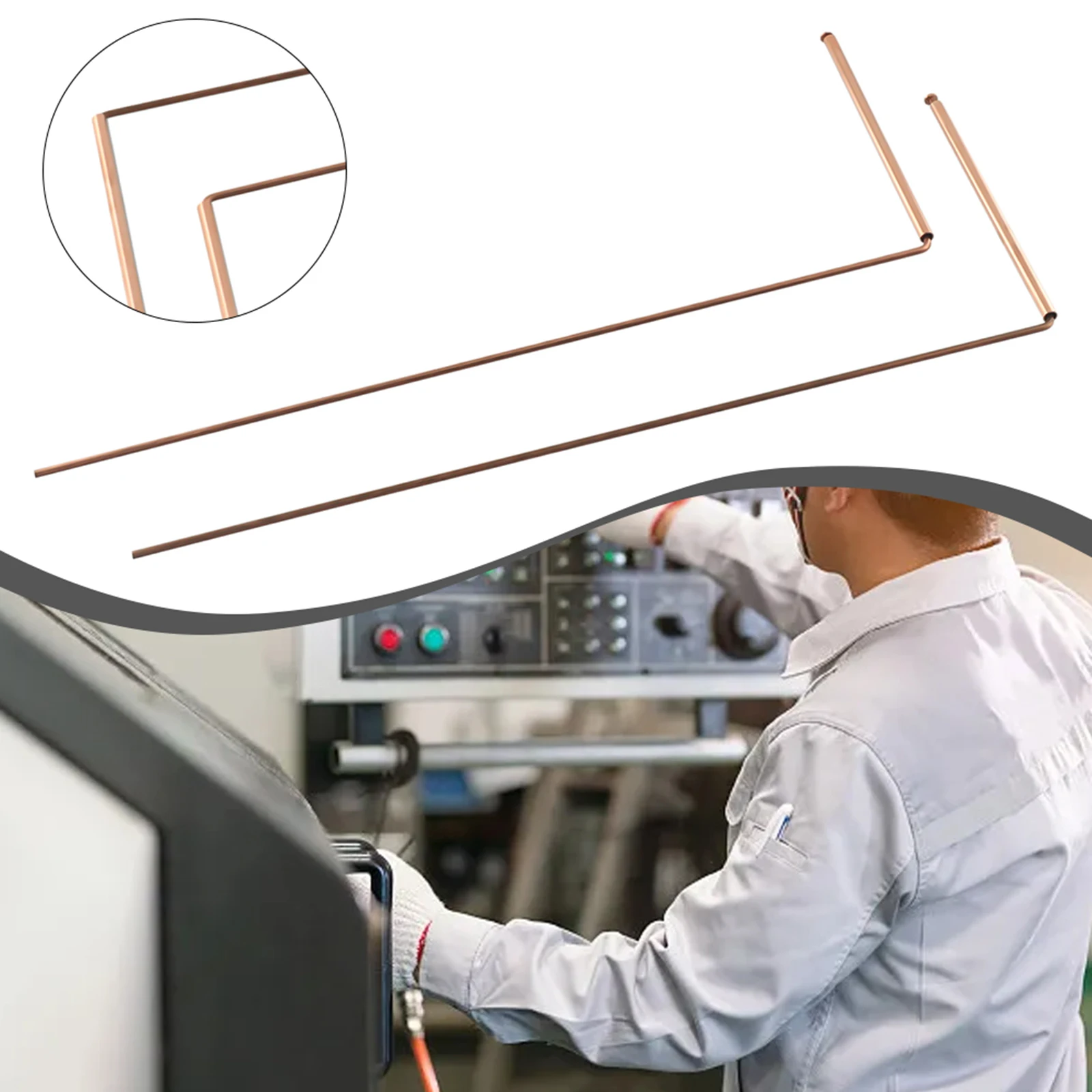 2 Stücke 99,9% Kupfer Wahrsagerei Wünschelruten Metalldetektor Für Wasserschatz Finden Werkzeuge Kupfer Sonde Stange 13,86X6,93X0,71 Zoll – Detail 7