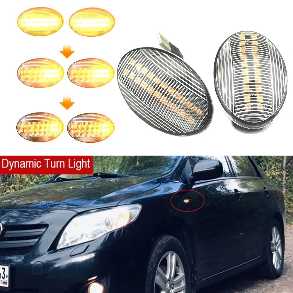 Dynamic LED Flashing Turn Signal Side Marker Lamp Car Light  For Opel Meriva A (X03) 05.2003-05.2010