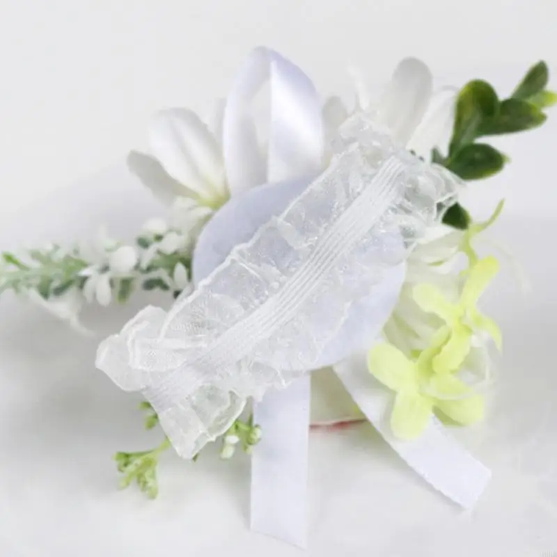 A0KE Wedding Accessory Set Elegant Corsage And Matching Wrist Flower For Couple