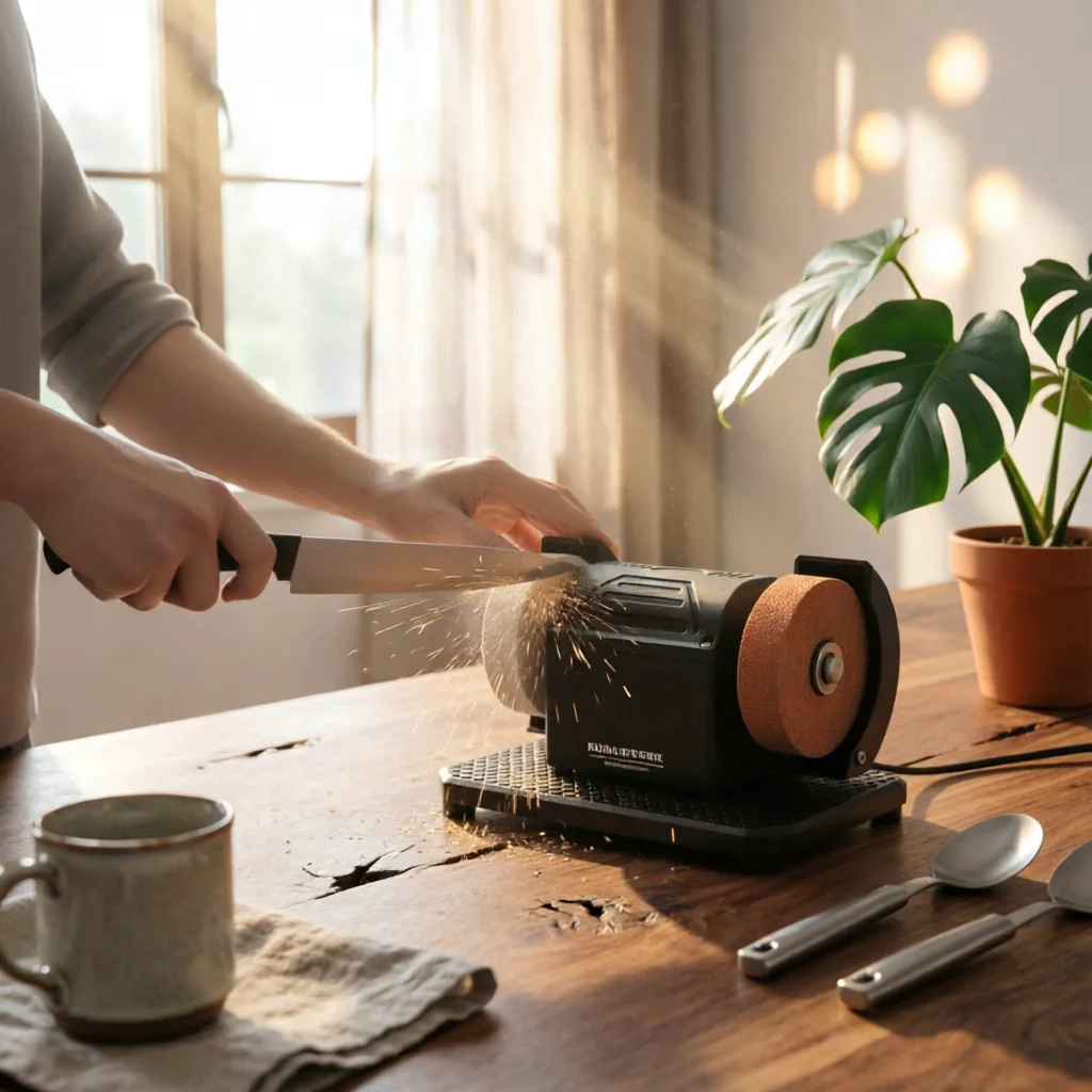 Mini Bench Grinder Compact Size Portable Electric Grinder Electric Blade Blade Honing Tool Drive Unit Protection Power Tool