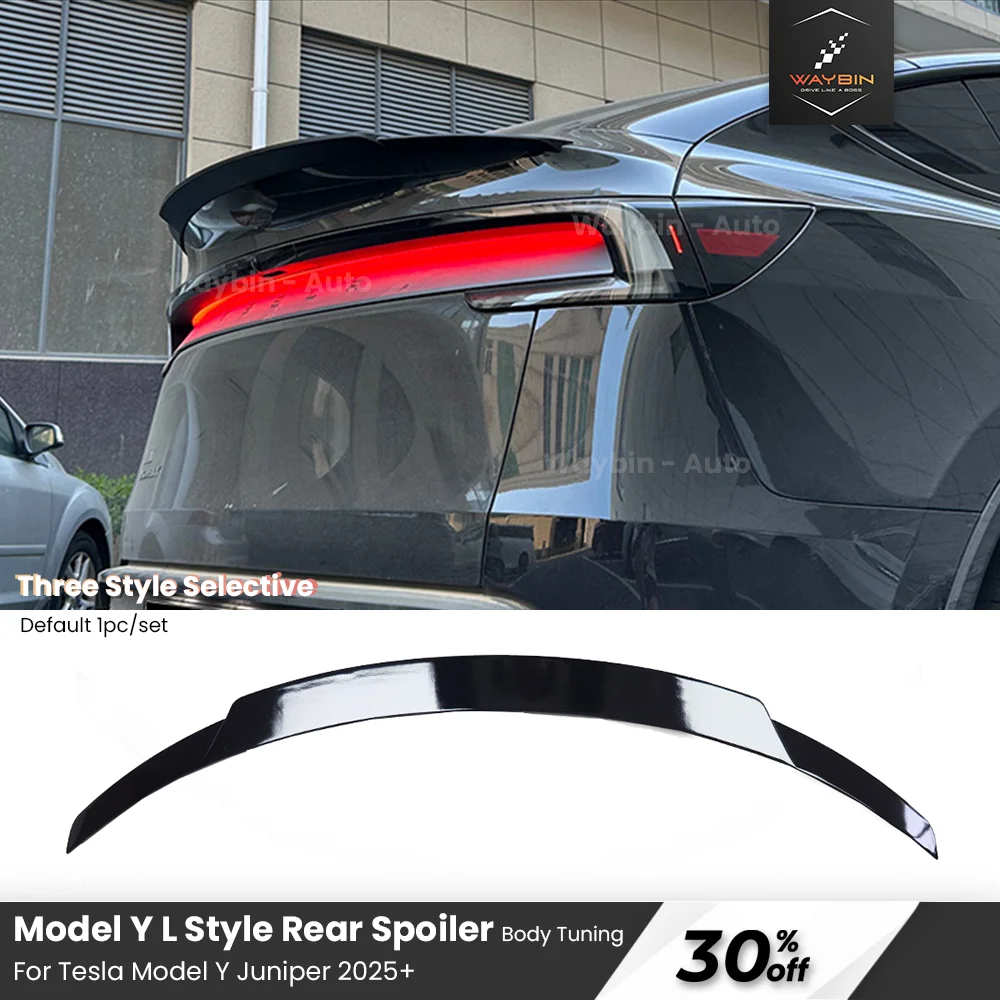 

For Tesla Model Y Juniper 2025+ Model Y L Style Rear Spoiler Tail Wing Rear Trunk Lid Spoiler Wing Black & Carbon Body Kit