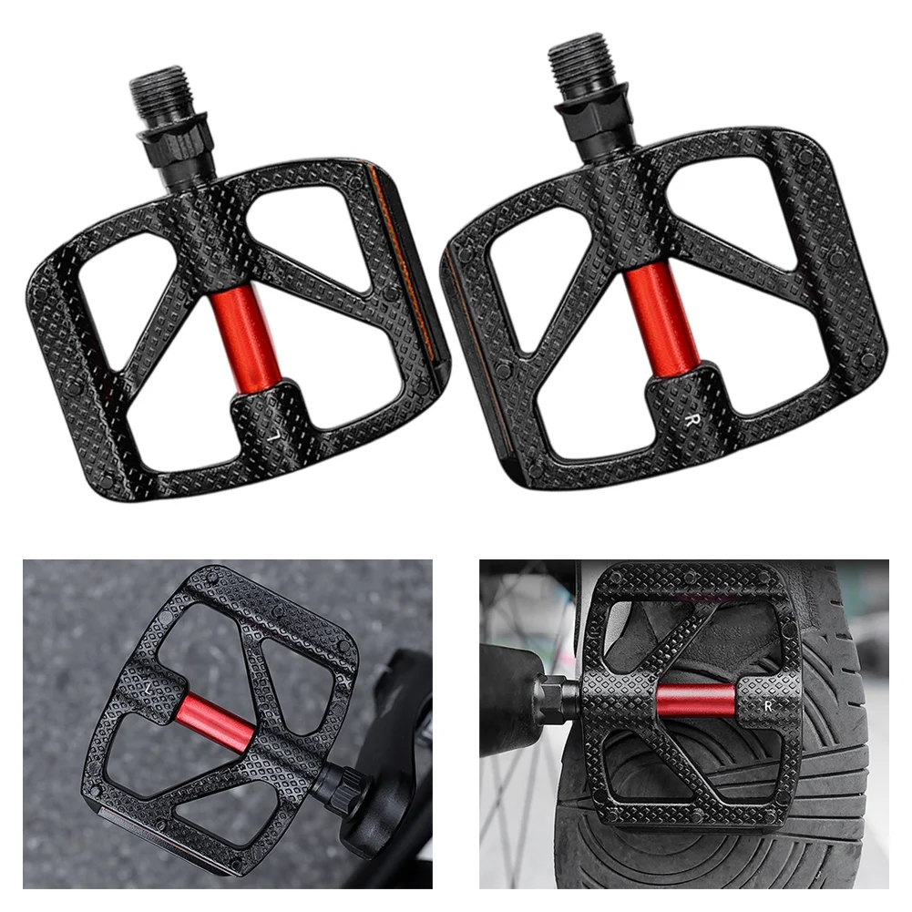 

1 Pair Mountain Bike Foot Pedal Aluminum Alloy Die-cast Double DU Bearing Waterproof Hollowed-out Pedal Bicycle Pedals Accessory