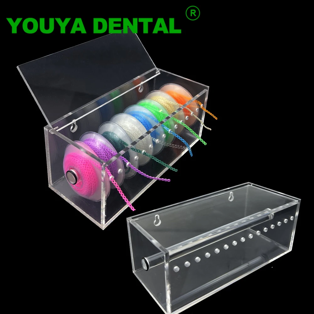 

1pc Dental Acrylic Case Orthodontic Power Chain Dispenser Storage Box Dentistry Materials Ortho Elastic Chain Organizer Holder