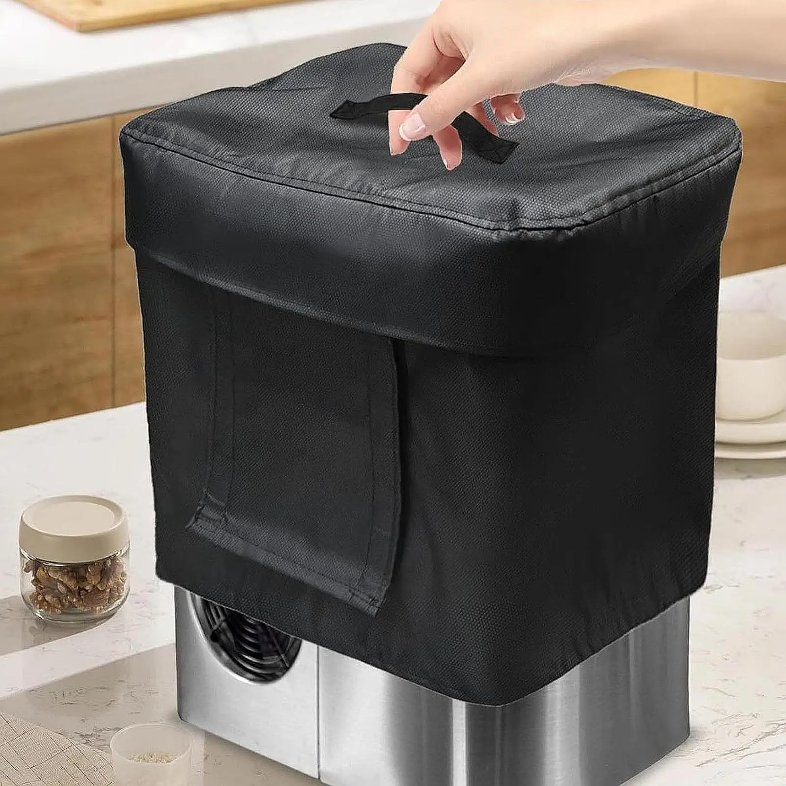 Cubierta antipolvo para máquina de hielo, cubierta plegable portátil para freidora de aire de 13x9x13 pulgadas, cubierta antipolvo para electrodomésticos pequeños para cocina doméstica, olla arrocera