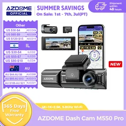 Обновление AZDOME M550 Pro Автомобильный видеорегистратор Видеорегистратор 4K 5,8 ГГц Wi-Fi 2/3 камеры Передняя/кабина/задняя камера GPS Монитор ночного видения и парковочный монитор자 كée