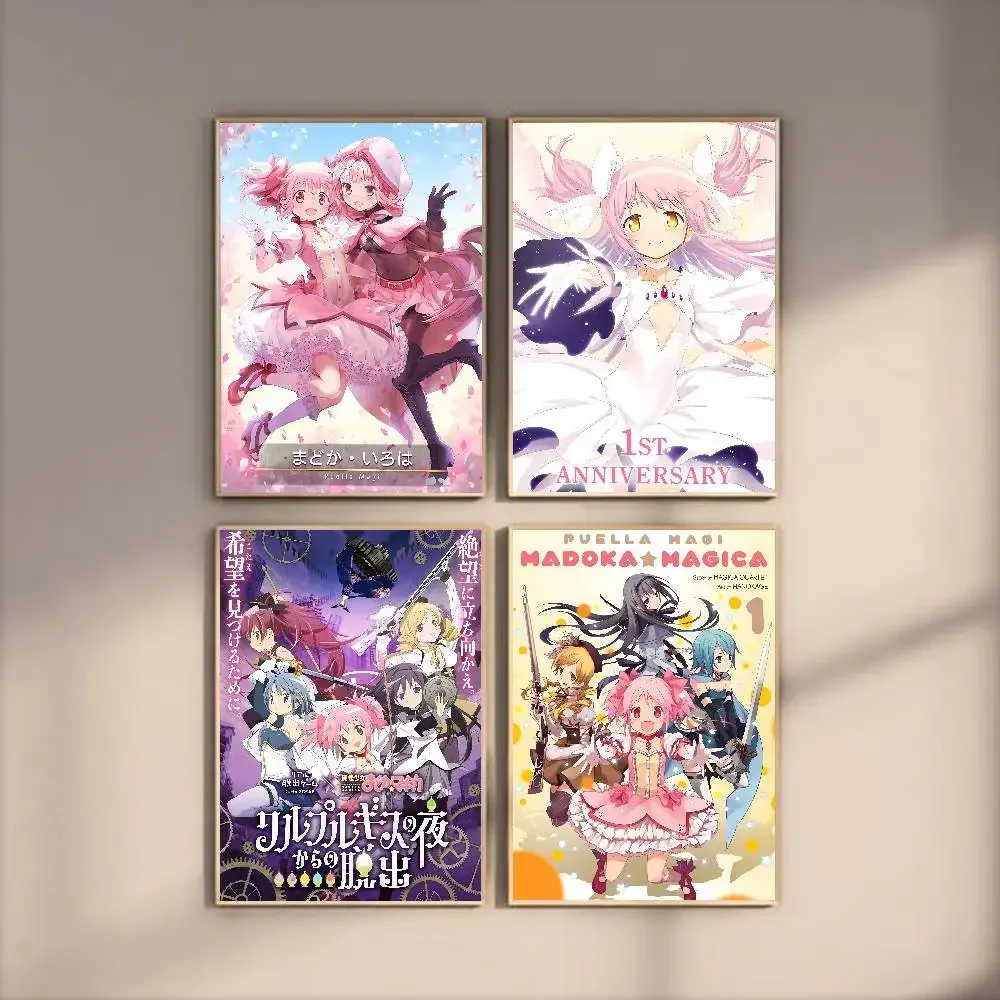 Puella Magi Madoka Magica ملصق HD ديكور المنزل لزجة جدار مقاوم للماء غرفة المعيشة المنزلي بار ديكور جمالي