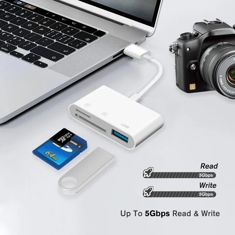 3 In 1 SD TF Card Reader Adapter For iPhone 15 Pro Max Camera Memory Card Readers OTG Adapter For Huawei Xiaomi Samsung MacBook image 3