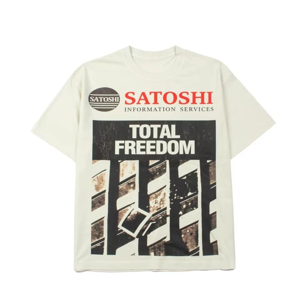 2026 Summer Vintage Graphic T‑Shirt For  Retro Distressed Film Collage Front Print Theme Art Loose Short Sleeve Street Tee