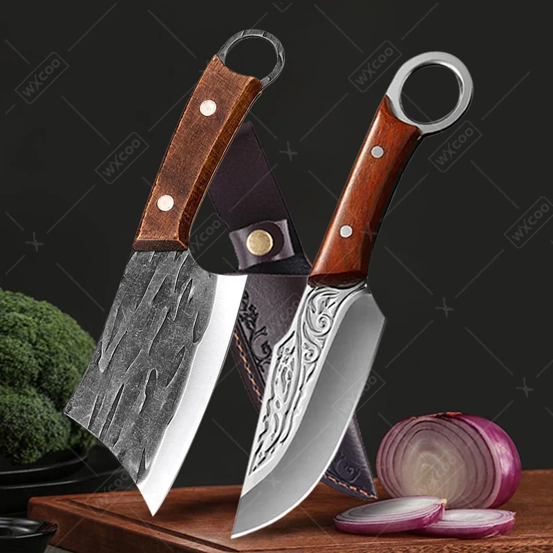 Stainless Steel Handmade Forged Boning Knife Chopper Fruit Peeler Meat Cleaver Chef Cooking Knives BBQ Tools Kitchen Knives