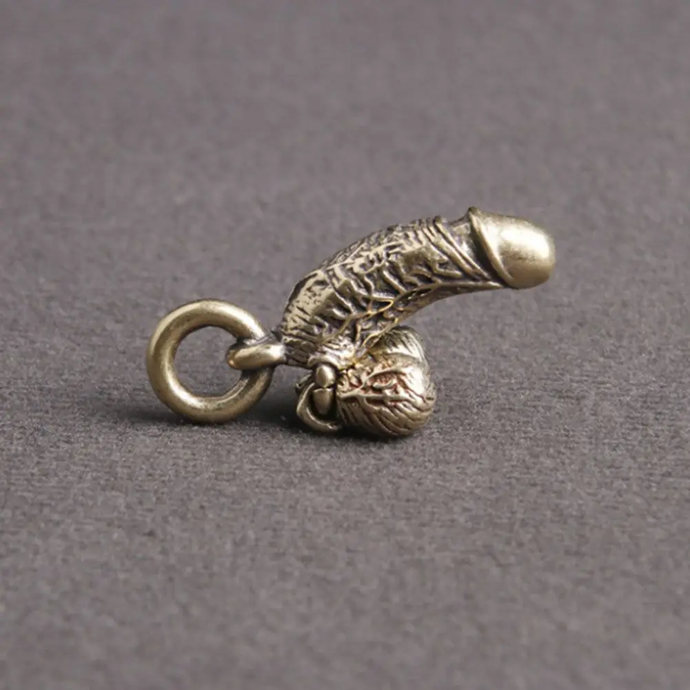 Creative Simulation Chick Mini Pendant Keychain Brass Male Penis